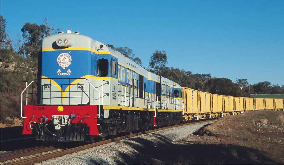 South Spur's K Class heavy freight & Passenger locomotives on a ballast train 